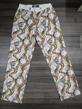 COOGI White Multicolor Patterned Pants Size 30